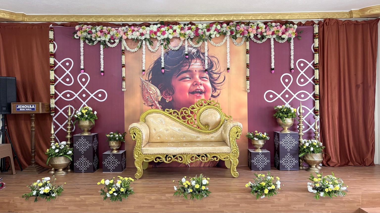 Murugar baby shower decor in Mahal